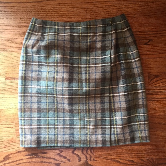 Vintage Dresses & Skirts - Vintage David Hollis plaid wool wrap skirt EUC 12